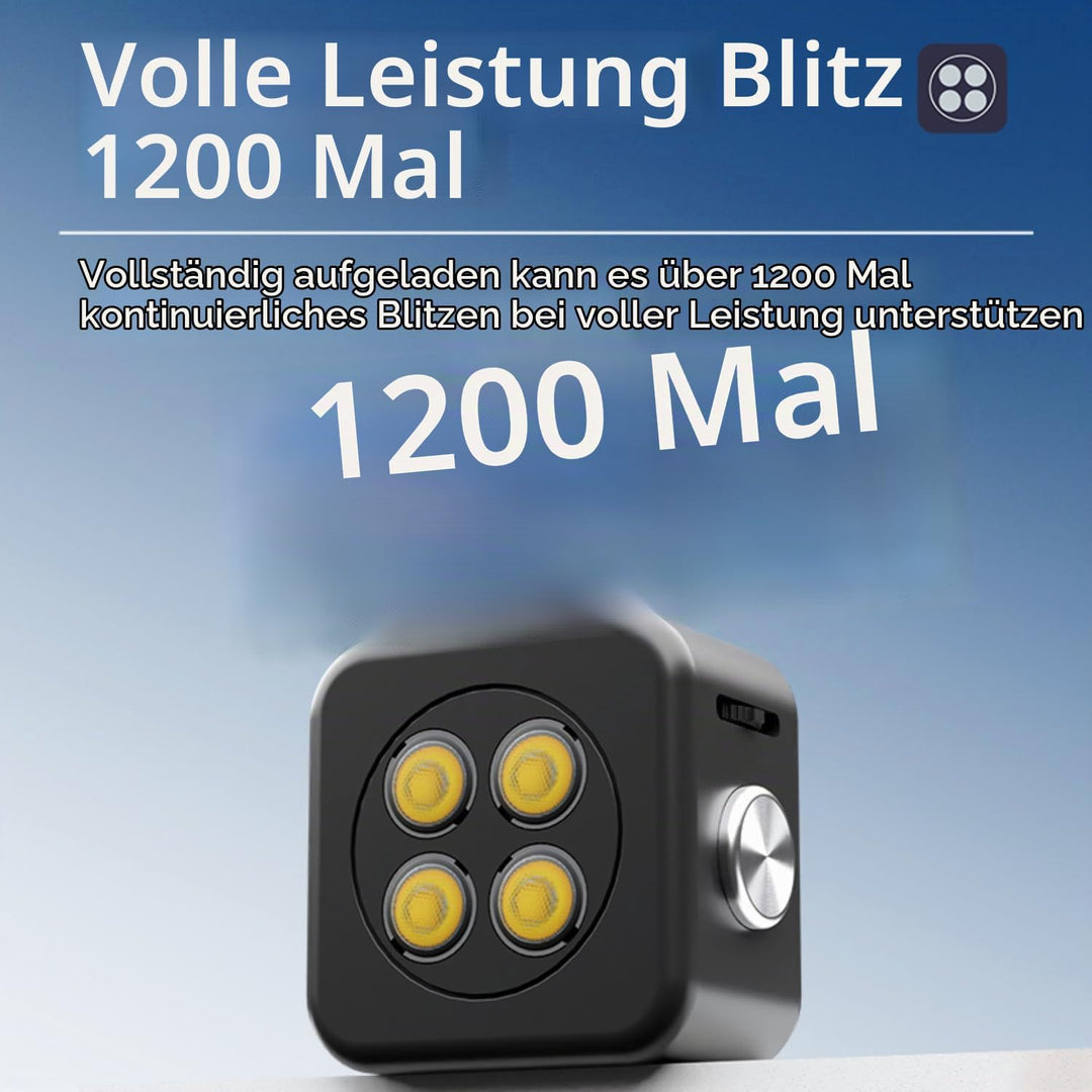 Funmount Externes Smartphone-Blitzlicht 18W mit 3W Dauerlicht · Magnetische Handy Fotolampe · Synchr