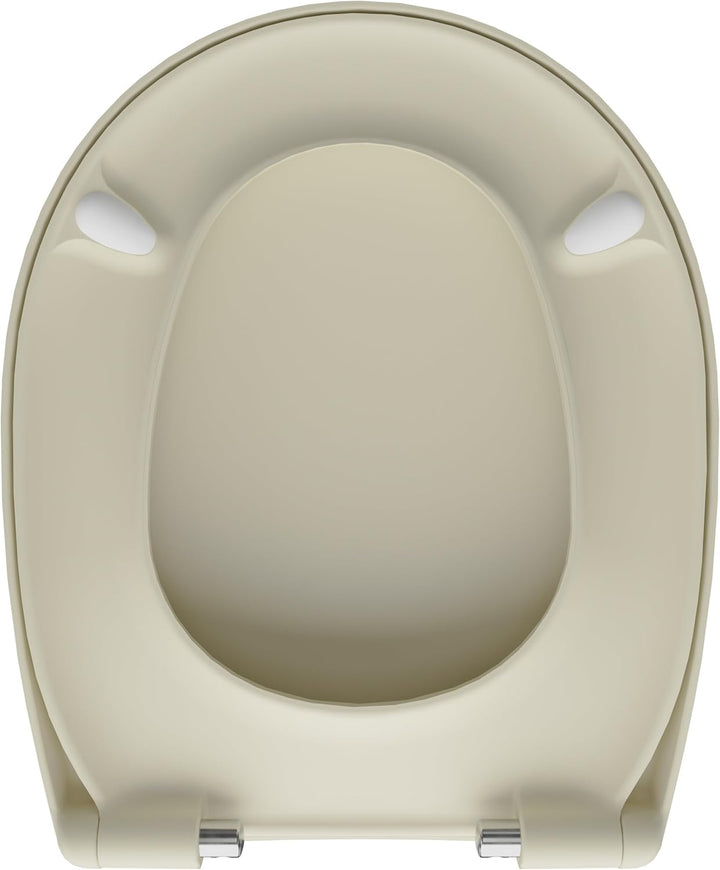 LUVETT® WC-Sitz mit Absenkautomatik C100 oval universell, Toilettendeckel mit 3 Edelstahl Montagelös