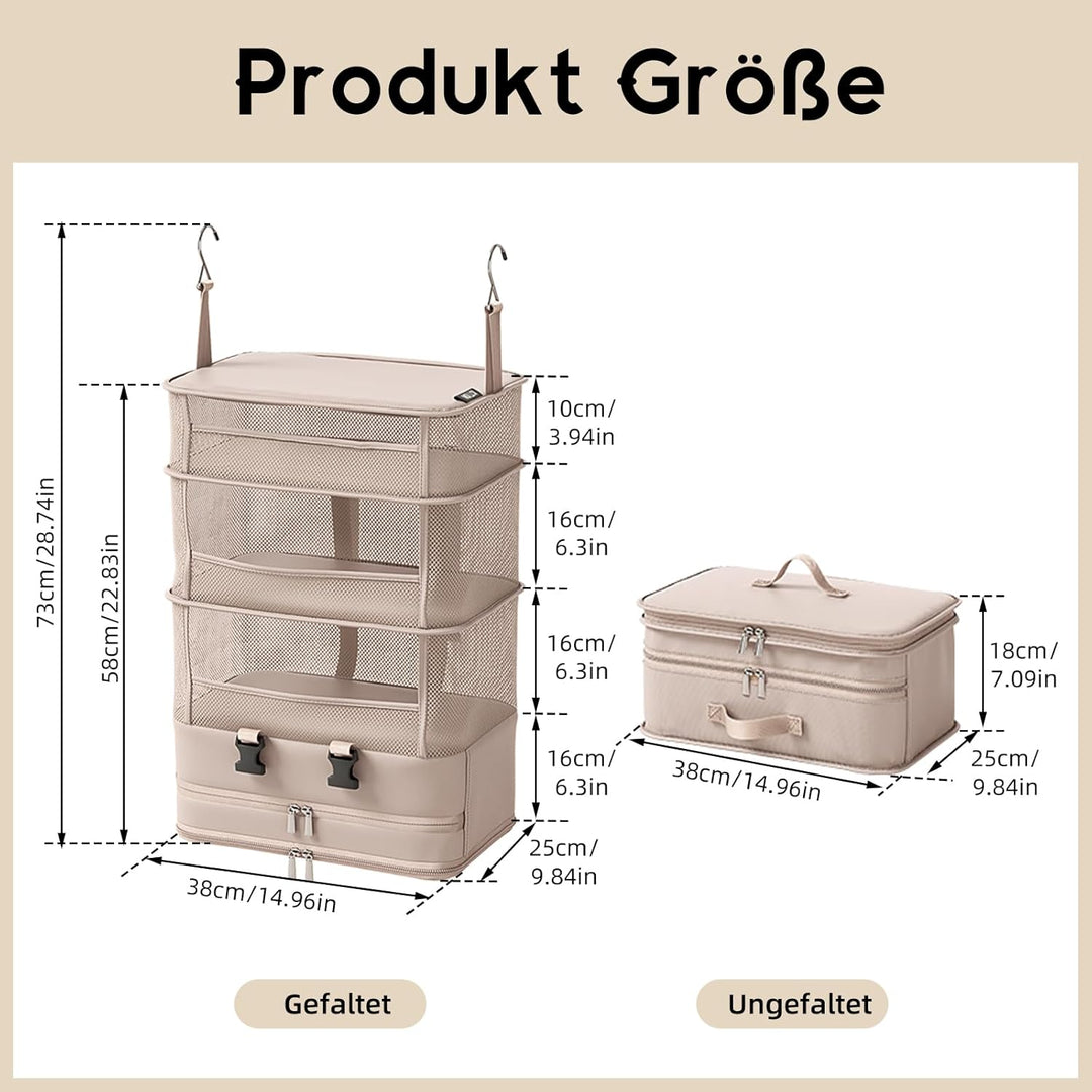 ACESOME Compression Koffer Organizer, Koffer-Organizer, Camping Organizer Hängend, Faltbar Regal Han