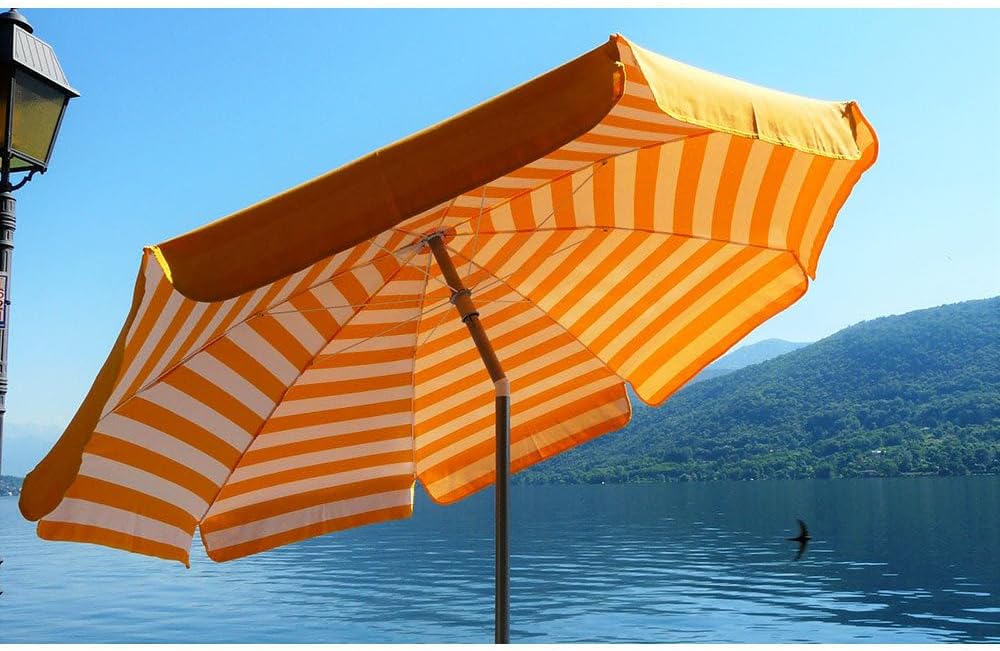 Maffei Art 181 Venezia Sonnenschirm rund Baumwolle Duplex Durchmesser 200 cm Made in Italy Gelb, Gel