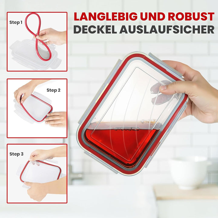 KICHLY 24 Stück luftdichte Plastik frischhaltedosen mit deckel (12 Behälter, 12 Deckel) frischhalted