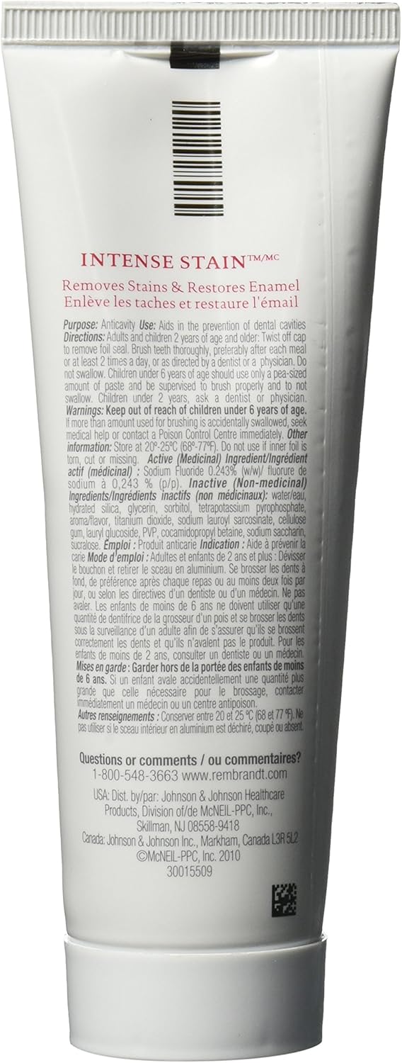 Rembrandt Intense Stain Toothpaste, Mint, 3 Ounce, 3-pack