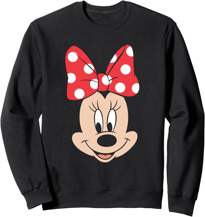 Disney Minnie Mouse Polka Dot Bow Big Face Sweatshirt