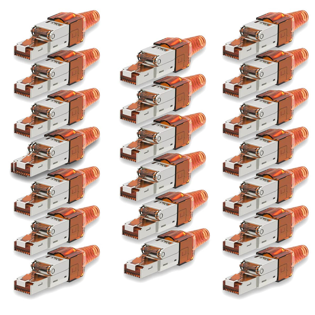 20 Stück Netzwerkstecker Cat 7 werkzeuglos CAT7 CAT7A RJ45 LAN UTP Kabel Stecker ohne Werkzeug werkz