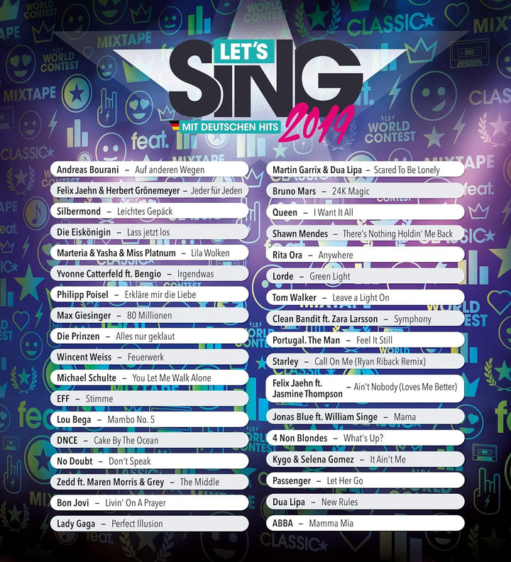 Let's Sing 2019 mit deutschen Hits [+ 2 Mics] (PS4) PlayStation 4 Standard + 2 Mics, PlayStation 4 S