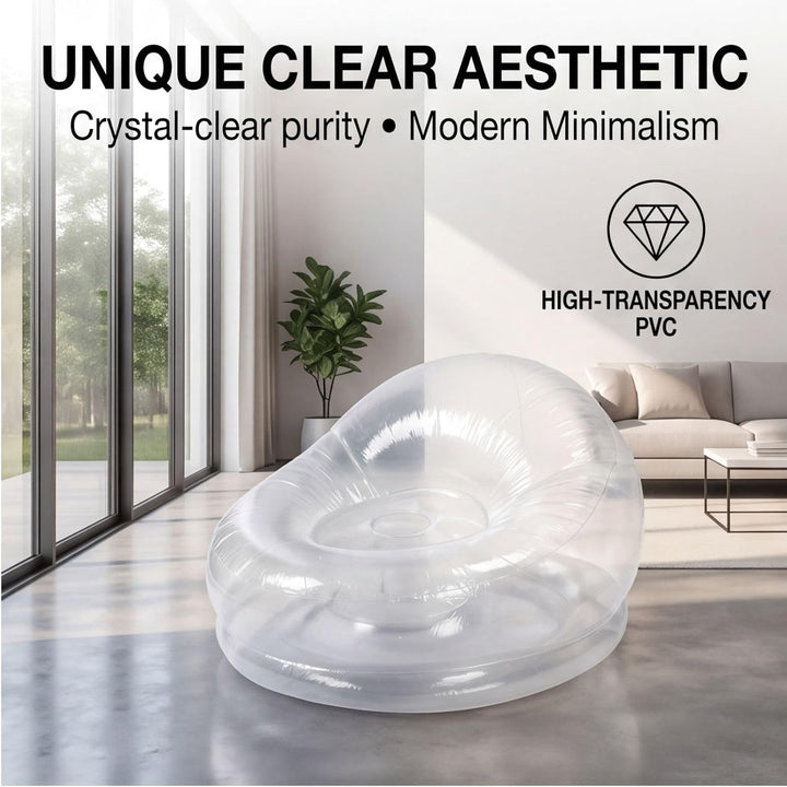 Sxhlseller Transparenter Aufblasbarer Sessel, Klarer Luftsofa Sitzsack für Innen &amp; Aussen, Ergonomis