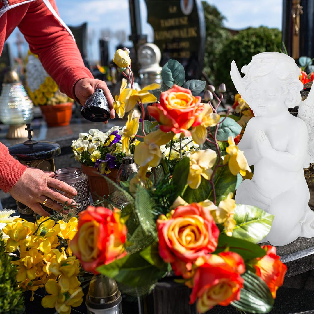 Relaxdays Grabengel, knieend & betend, anmutig, wetterfest, frostsicher, Grabschmuck, Schutzengel, K