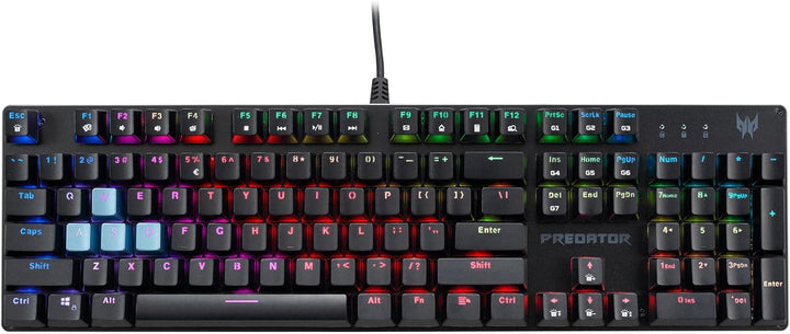Acer Predator Aethon 303 Kabelgebundene Gaming-Tastatur – Kailh blaue mechanische Schalter,RGB beleu