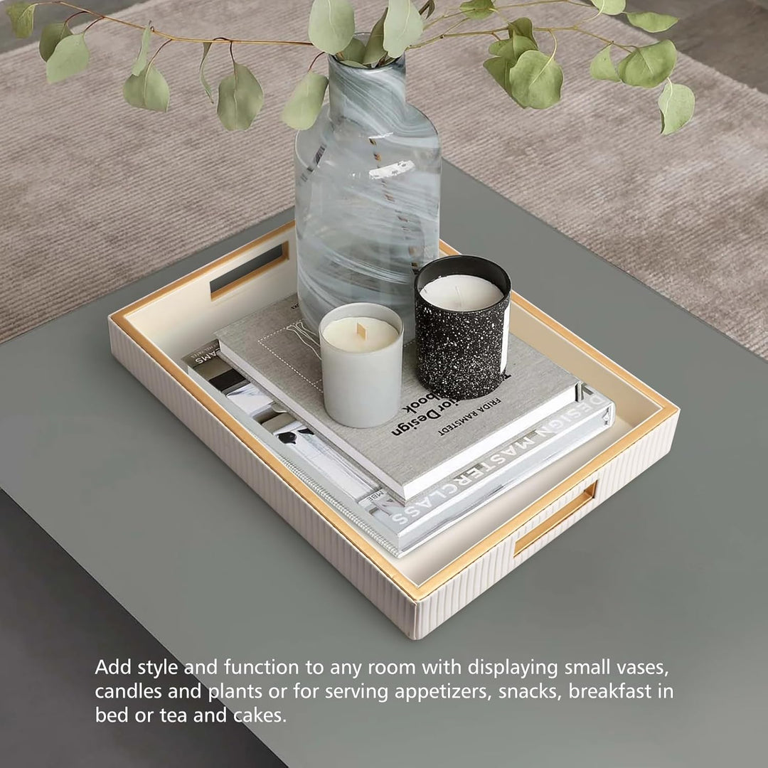 SANZIE Ledertablett, Schreibtisch-Aufbewahrung, Organizer, Premium-Serviertablett, dekoratives Table
