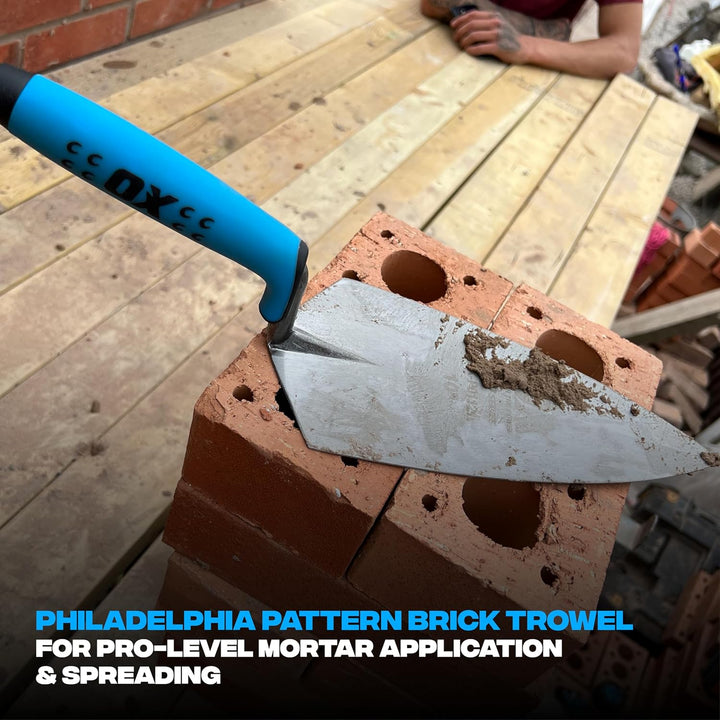 OX OX-P011210 Pro Brick Trowel Philadelphia Pattern-10 / 250mm Kelle, blau 10" / 250mm Philadelphia,