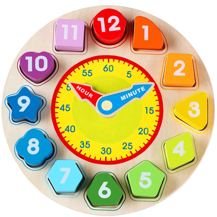 Jacootoys Holz Form Sortieren Numerische Lernen Uhren Grosse Montessori Spielzeug Jungen Mädchen 1 2