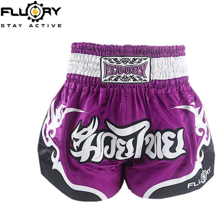 FLUORY Muay Thai Fight Shorts, MMA Shorts Bekleidung Training Käfig Kampf Grappling Martial Arts Kic