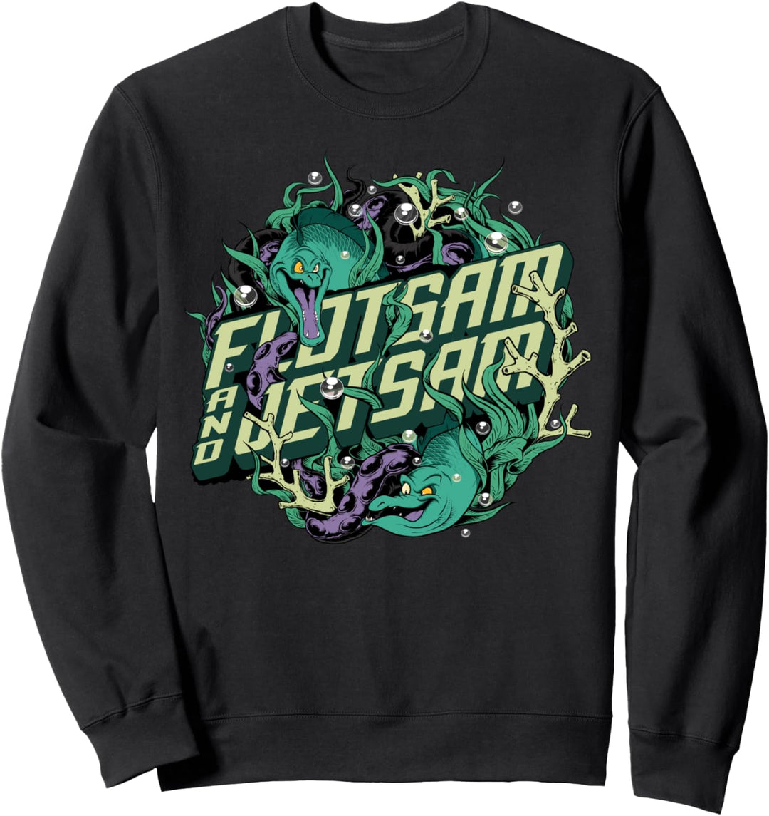 Disney Little Mermaid Flotsam & Jetsam Seaweed Portrait Logo Sweatshirt