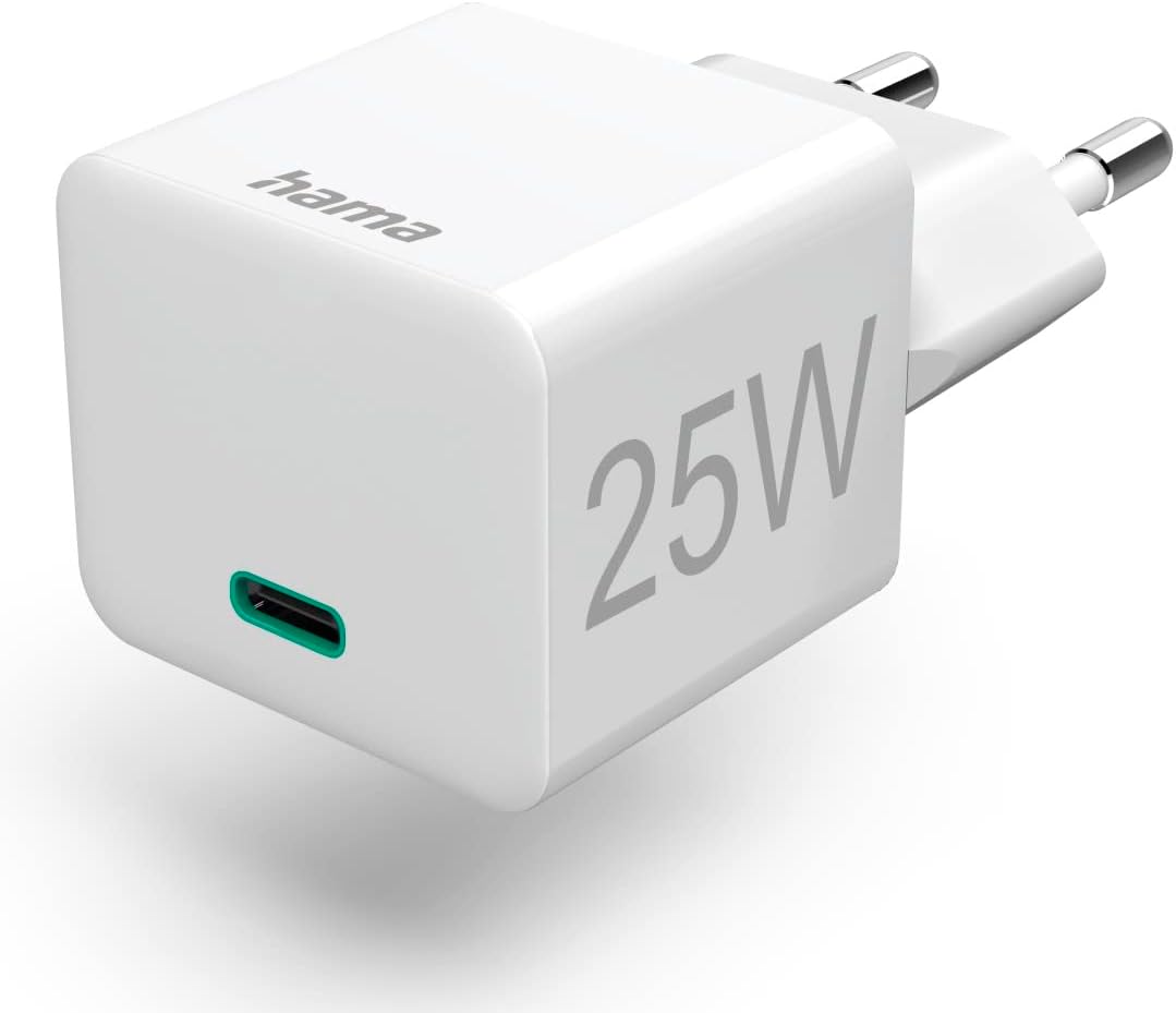 Hama Schnellladegerät USB-C Ladegerät 25 W (USB Ladegerät für Smartphone, Tablet etc., Ladestecker U