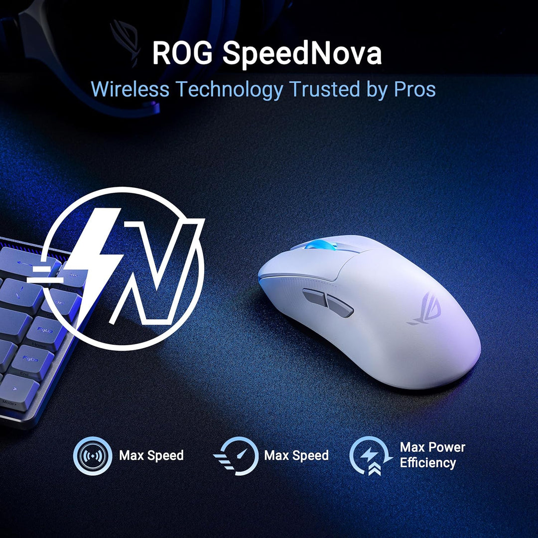 ASUS ROG Keris II Ace Wireless AimPoint White Gaming Maus | Weiss | ergonomisch, optischer Sensor RO