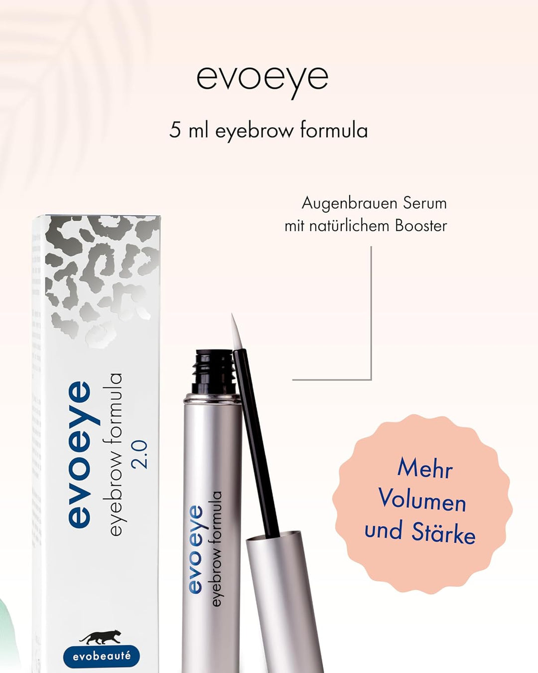 EVOBEAUTÉ evoeye Eyebrow Formula 2.0 6 ml I Augenbrauenserum für dichte Augenbrauen in 8-12 Wochen I