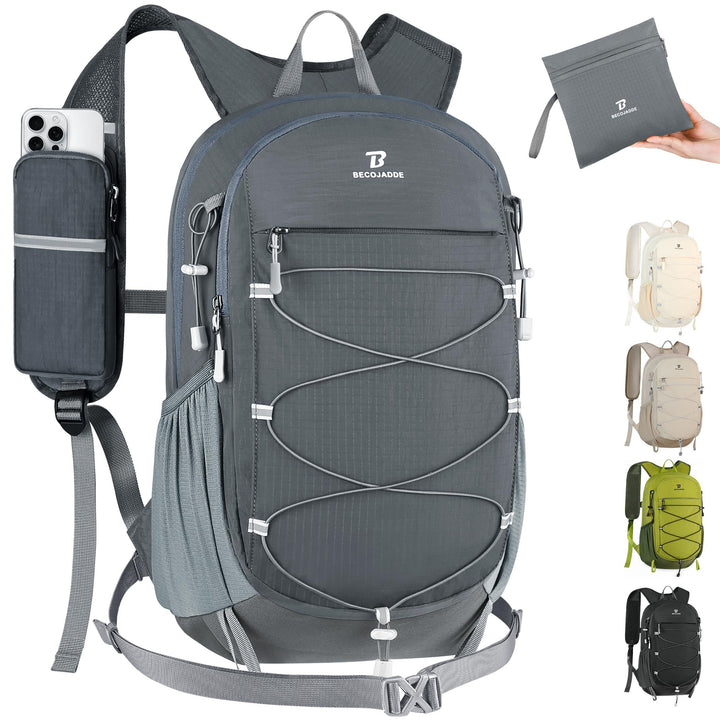 BECOJADDE 20L Kleiner Wanderrucksack Tagesrucksack Herren Damen Leichter Faltbarer Rucksack mit Brus