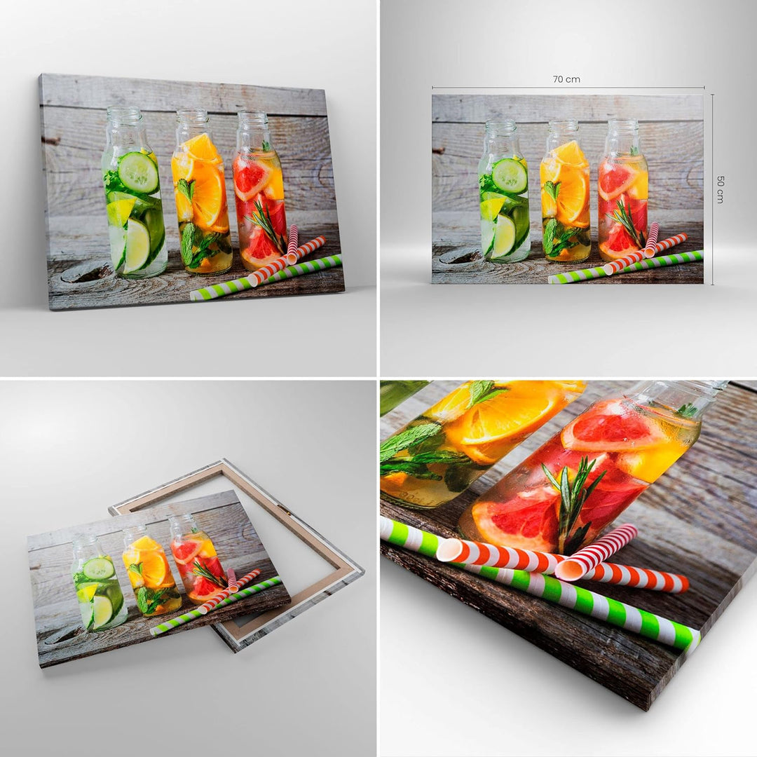 Bilder auf Leinwand Eis Minze Erfrischung Getränke Leinwandbild 70x50cm Wandbilder Dekoration Wohnzi