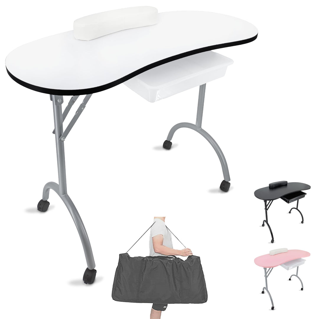 Beltom Maniküretisch 98x77x44 cm mit Schublade Nageltisch Tragbaresmanikürtisch Mobilesmanikürtisch