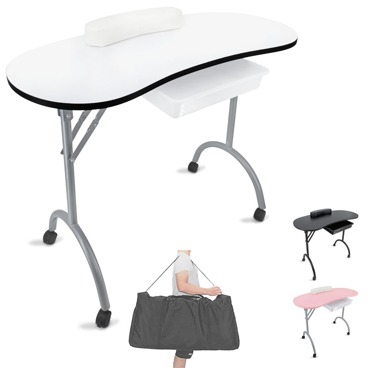 Beltom Maniküretisch 98x77x44 cm mit Schublade Nageltisch Tragbaresmanikürtisch Mobilesmanikürtisch