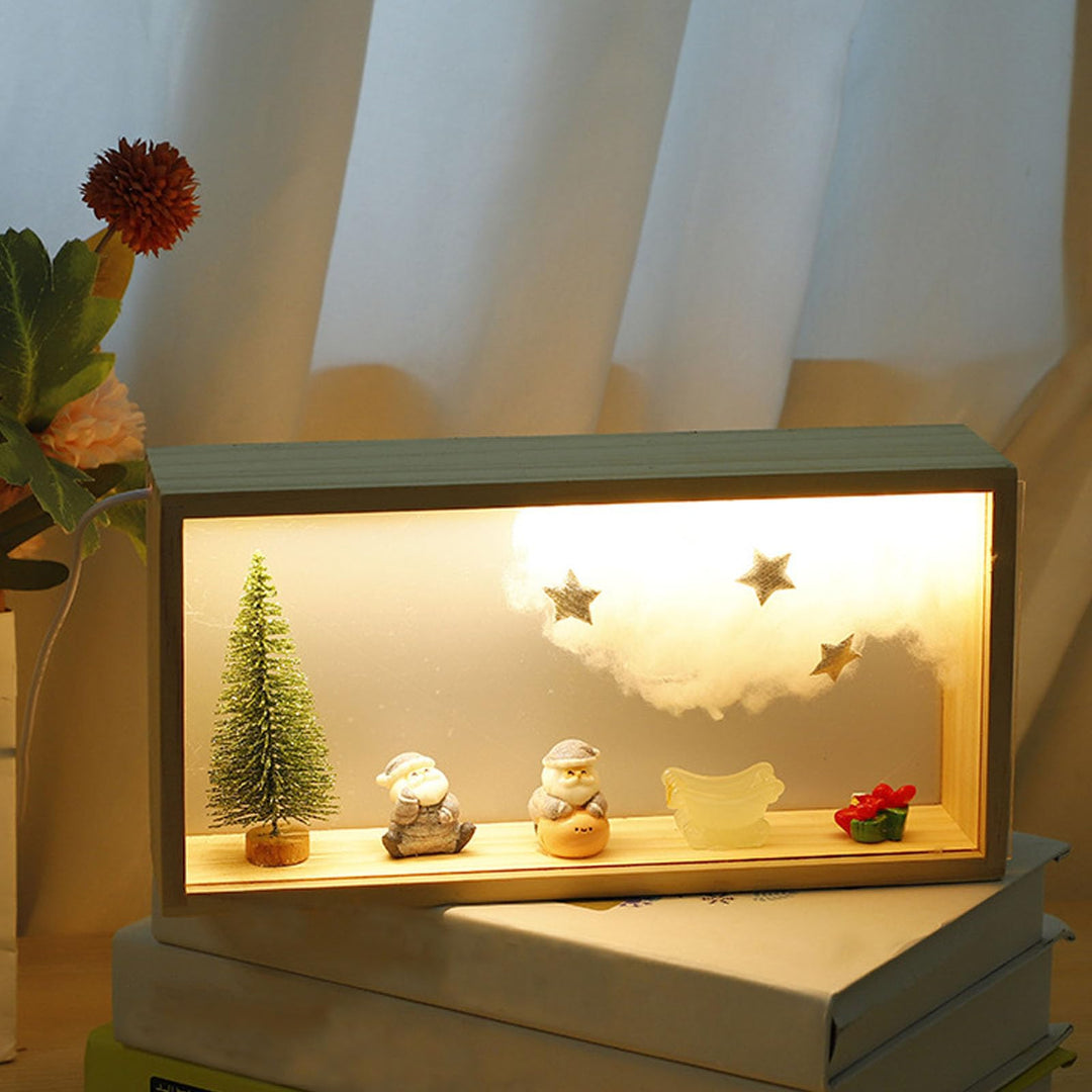 3D Bilderrahmen zum Befüllen,Objektrahmen Holz,leuchtender Fotorahmen, LED-Display-Artikelrahmen, DI