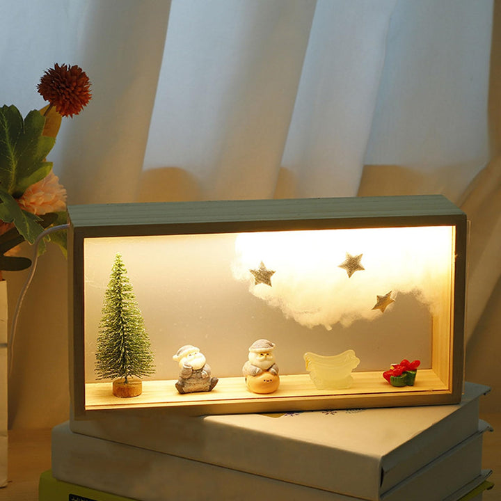 3D Bilderrahmen zum Befüllen,Objektrahmen Holz,leuchtender Fotorahmen, LED-Display-Artikelrahmen, DI