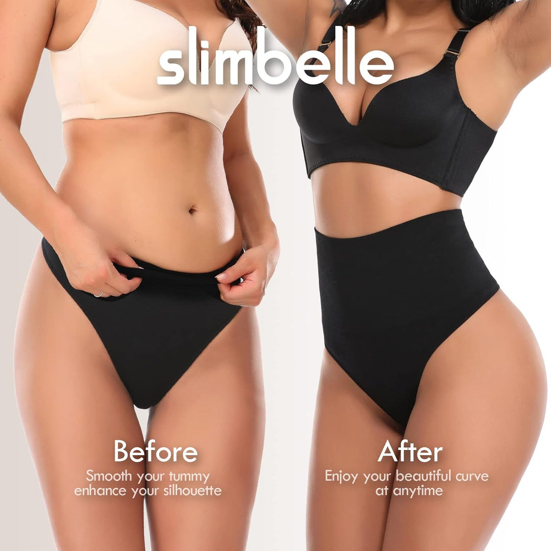 SLIMBELLE Bauchweg Unterhose Damen Shapewear Miderhose Tanga Miederslips Body Shaper Figurformende U