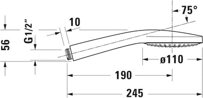 Duravit Universal Duschkopf, Duschbrause mit Strahlart Rain, Handbrause rund (Ø 110 mm), Brausekopf