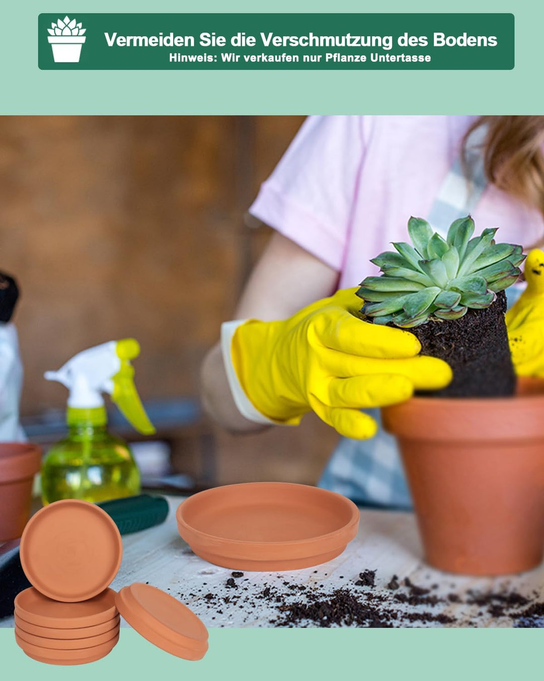 Untersetzer aus Terrakotta-Topf, 17,8 cm, 6 Stück, mittlere runde Blumentopf-Untersetzer, mittlere T