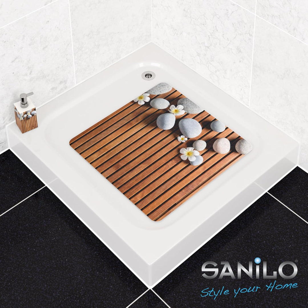 Sanilo Badematte 53 x 53 cm, rutschfeste Duschmatte für Dusche und Badewanne, Antirutschmatte maschi