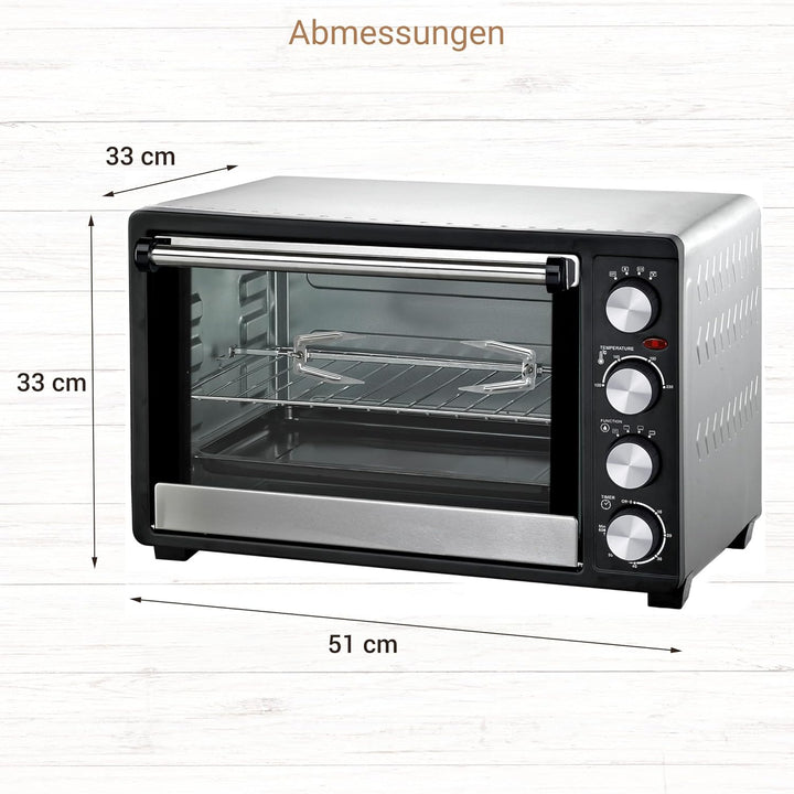 Syntrox 30 l Kleiner Mini Backofen Lasale | Miniofen | Pizzaofen | Pizzabackofen, 1500 Watt, 30 Lite