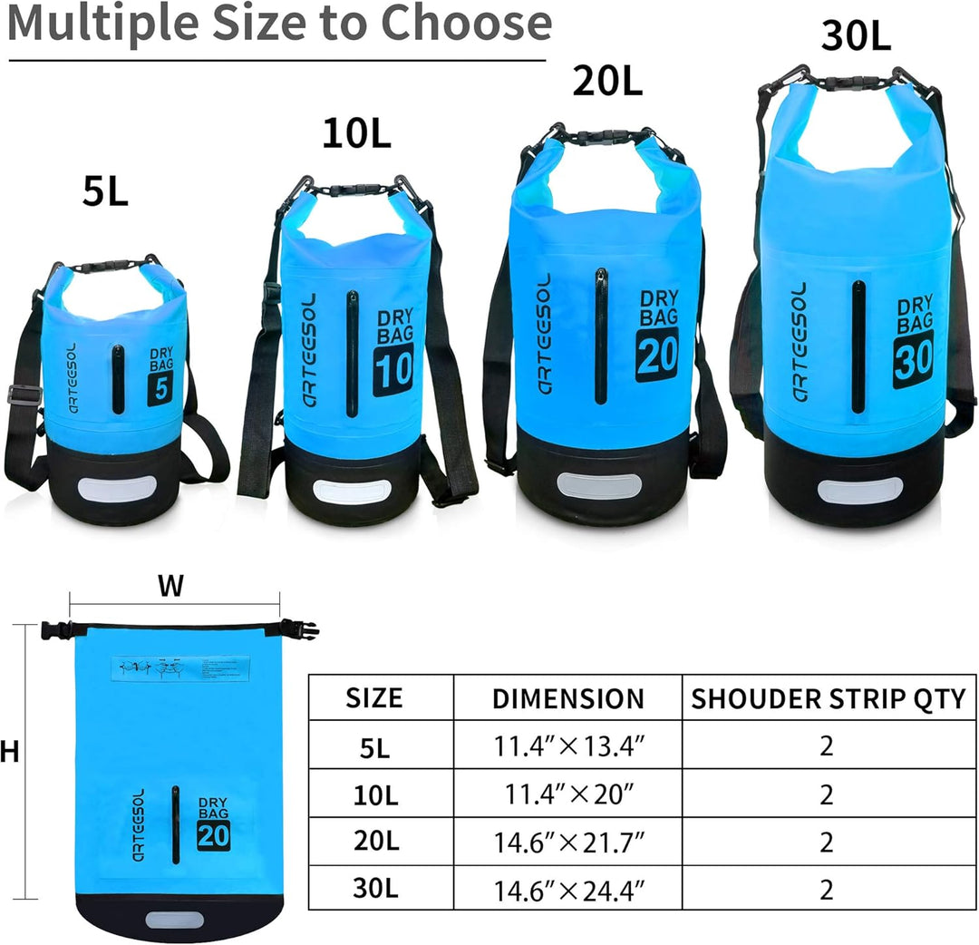 Blackace arteesol Dry Bag wasserdichte Tasche 5L/10L/20L/30L Wasserfester Beutel Packsack mit Langen