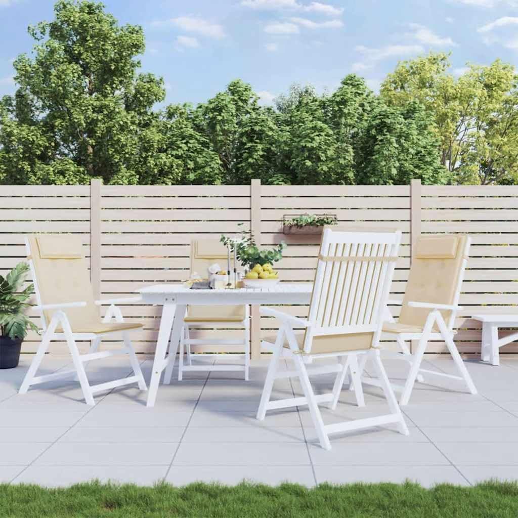 vidaXL Hochlehner Auflage 4 STK., Sitzkissen für Gartenmöbel Hocker Ottomanen, Wasserabweisendes Sit