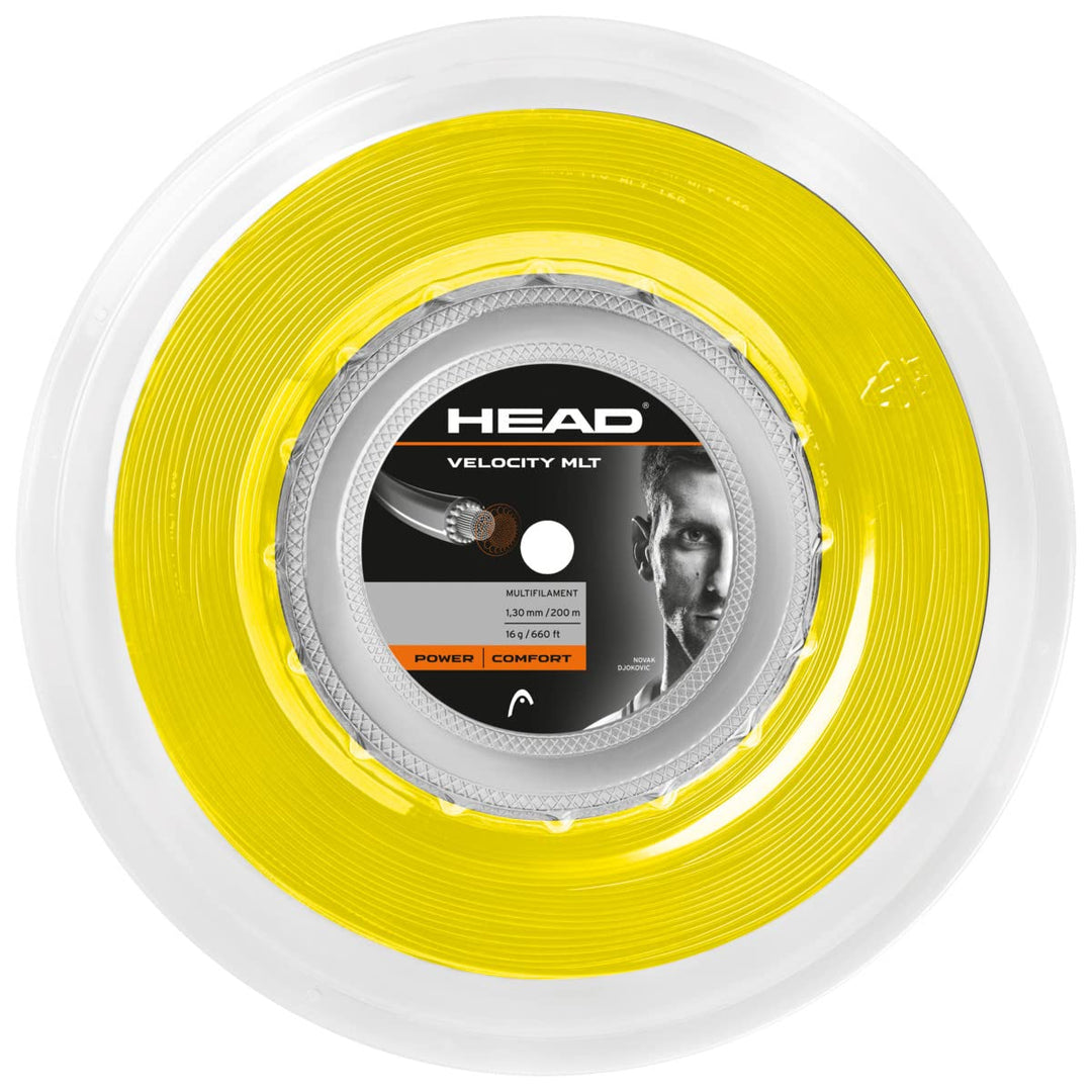 HEAD Unisex-Adult Velocity Mlt Rolle Tennis-Saite 1.30 mm / 16 g Gelb, 1.30 mm / 16 g Gelb