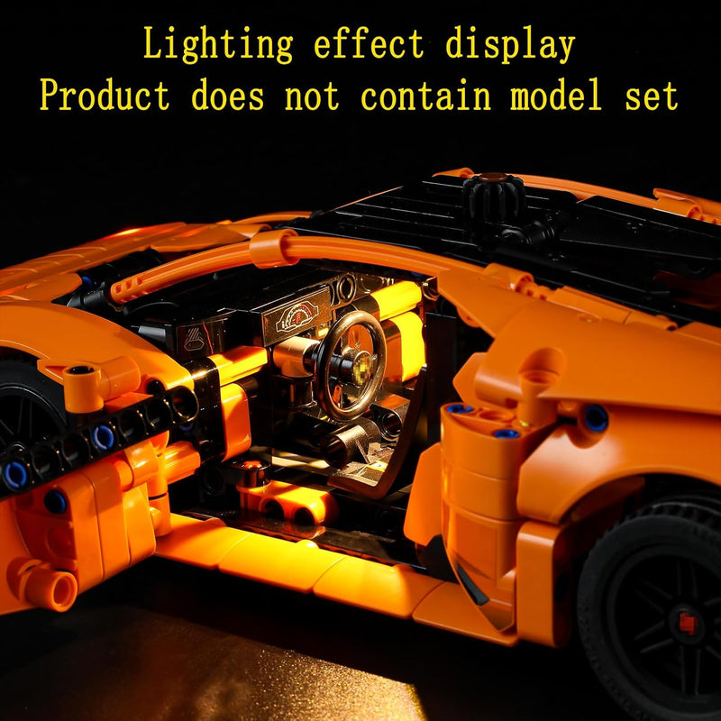 GEAMENT LED Licht-Set Kompatibel mit Lego Lamborghini Huracán Tecnica Orange - Beleuchtungsset für T