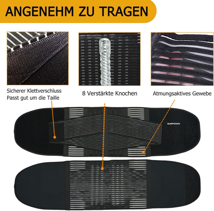 Waist Trainer Damen Herren zum abnehmen, Bauchweggurtel Schwitzgurtel, Bauch Sport Gürtel, Rückenstü