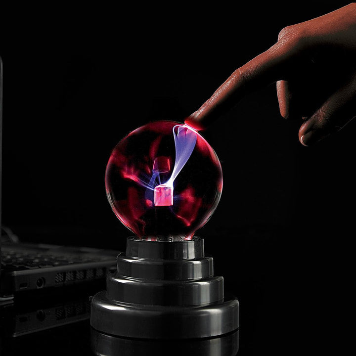 PEARL Plasma-Kugellampe: 4er-Set Mini-Plasmakugeln mit USB- und Batteriebetrieb, 14 cm hoch (Plasma