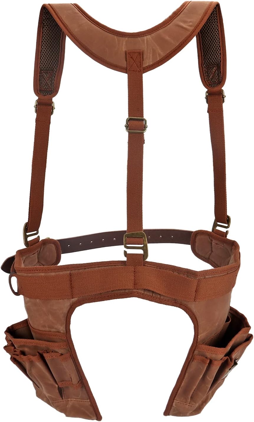 Tourbon Wachs-Segeltuch-Werkzeugtasche, Arbeitsschürze, Gürtel mit Hosenträgern