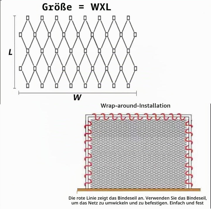 VXHCS 304 Edelstahl-Seilnetz, Flexibles Seil-Geländer-Netz, Galvanisierte Drahtzaunrolle, für Garden