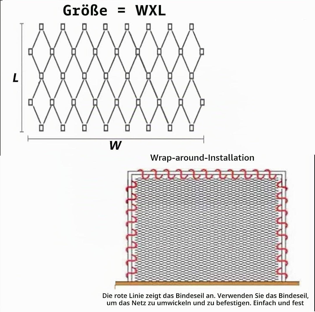 VXHCS 304 Edelstahl-Seilnetz, Flexibles Seil-Geländer-Netz, Galvanisierte Drahtzaunrolle, für Garden