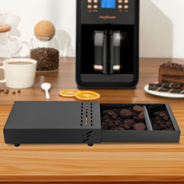 Metall ﻿Abschlagbox für Kaffeesatz, Grosse Kapazität Schublade Klopfbox, Klopfbox Siebträger, Kaffee