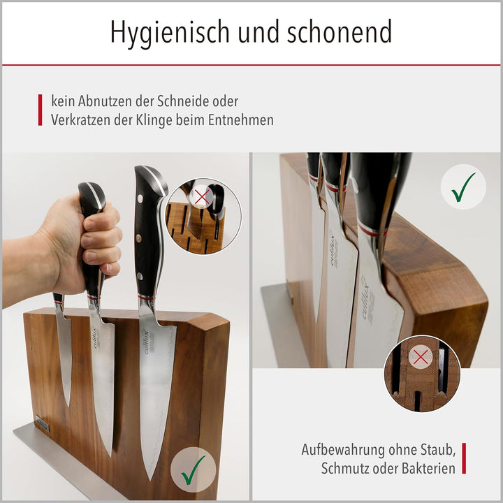 CULILUX Gourmet magnetischer Messerblock XL beidseitig für bis zu 14 Messer mit Klingen bis 25 cm au