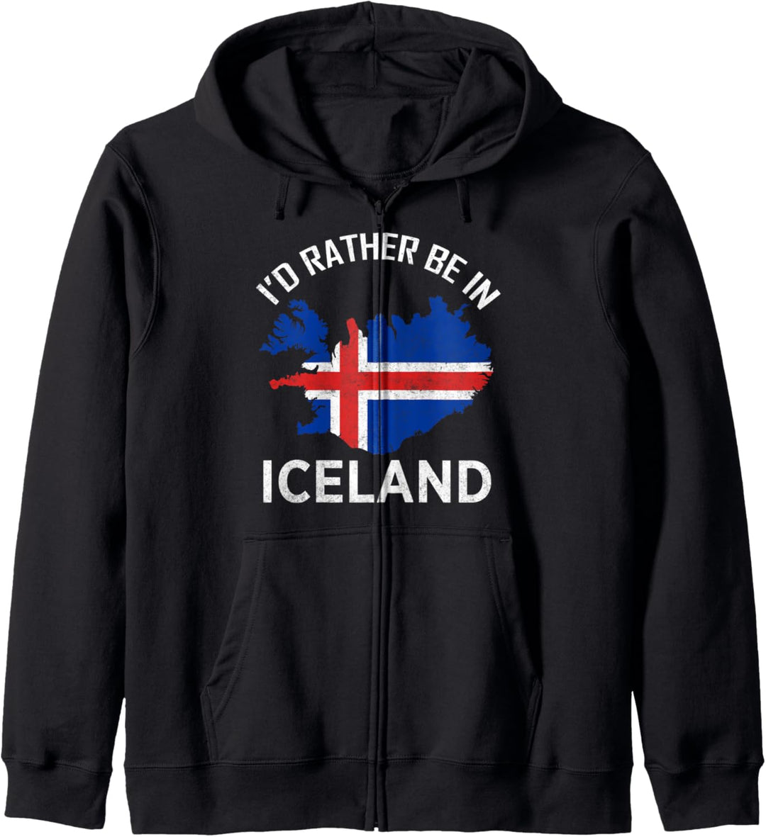 I'd Rather Be in Iceland TShirt Island Europe Nordic Kapuzenjacke