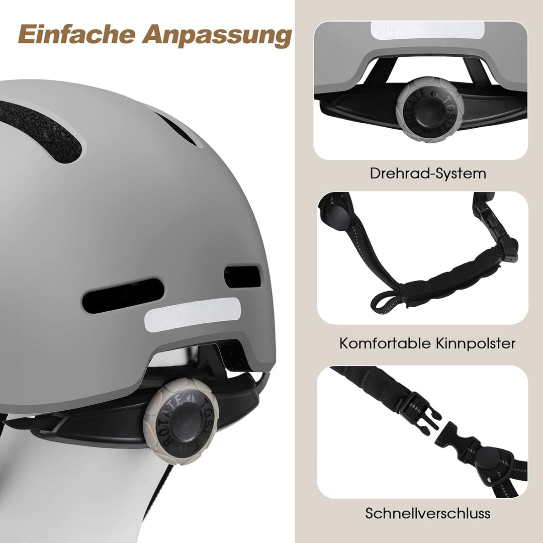 Shinmax Fahrradhelm für Damen und Herren, Einstellbarer Helm mit Visier & Sonnenschutz, Leicht & Bel
