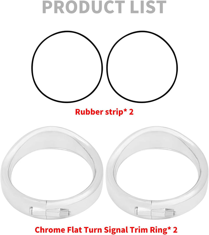 HDBUBALUS Chrom-Visier-Abdeckung für Blinker, passend für Harley Touring Electra Glide Road King Sof