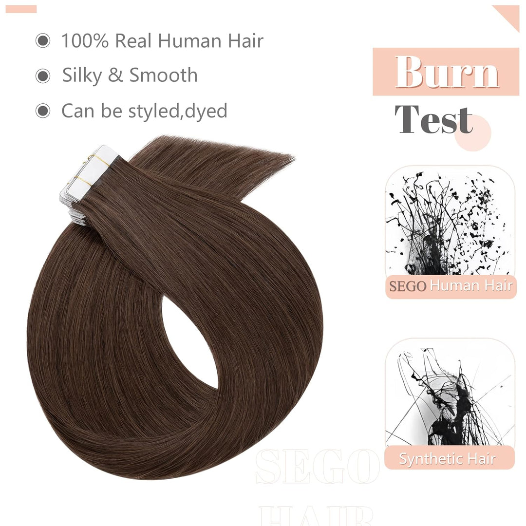 SEGO Echthaar Tape in Extensions Haarverlängerung Invisible Seamless Haarteile Skin Weft Menschenhaa