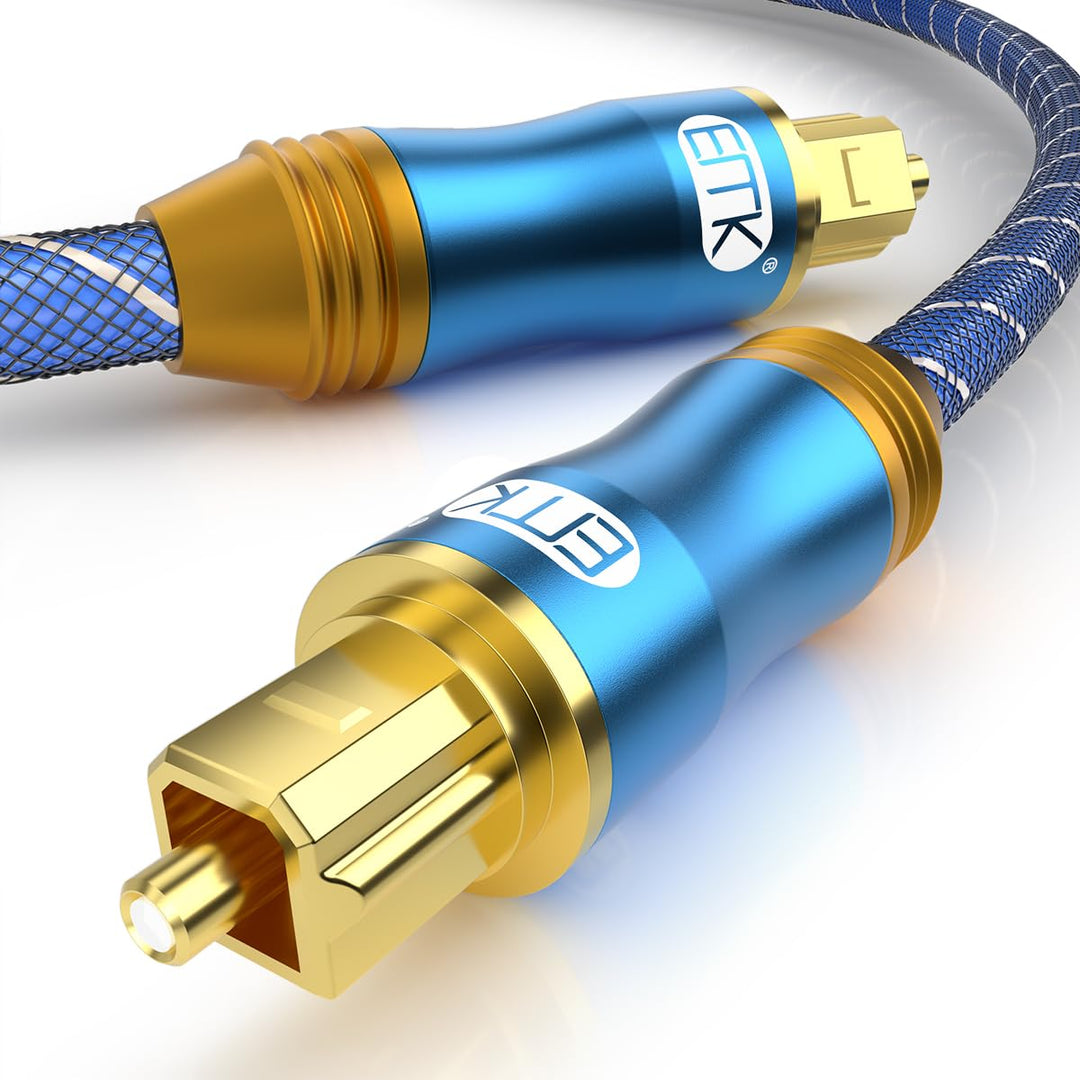 EMK Optisches Audiokabel Toslink zu Stecker SPDIF lichtleiterkabel (3 m) Blau 3 m, Blau 3 m