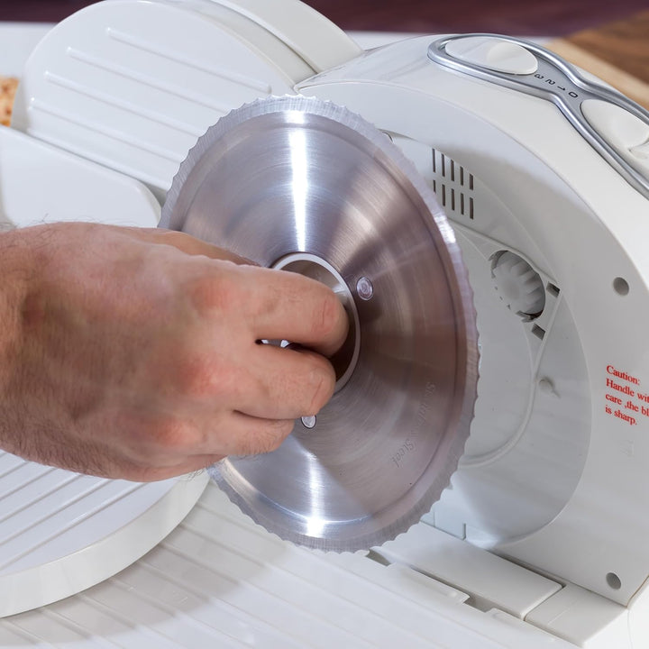 Progress Elektrischer Allesschneider – 150W Fleisch-, Brot- & Käseschneider, Einstellbare Schnittstä
