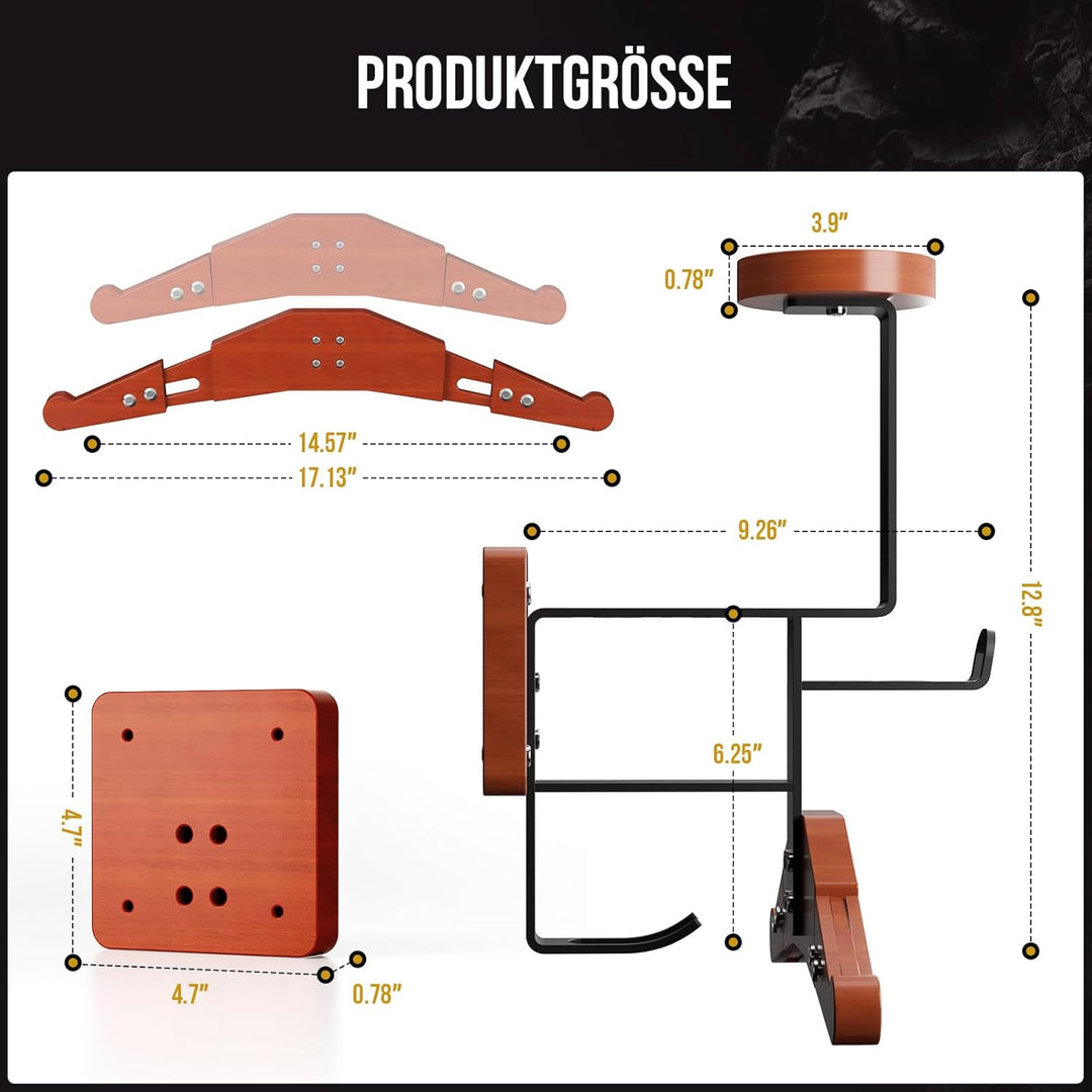 OneTigris Motorrad Garderobe Wand Ver. 2.0 – Helmhalterung & Westenhalter für Helm, Lederkombi & Mot