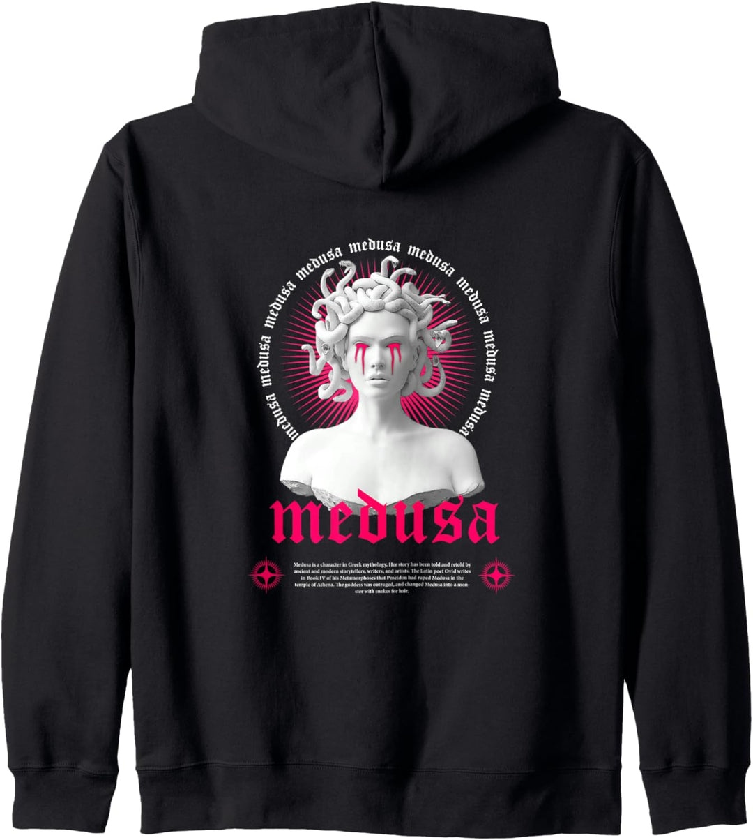 Medusa Sculpture Greek - Sad Aesthetic Edgy Streetwear Kapuzenjacke